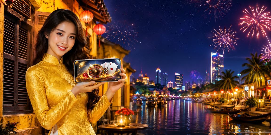 Người dùng chơi casino trên điện thoại di động tại Hội An